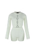 Heart It Sweater Top & Shorts SET matching sets EDGE Small White